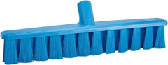 Vikan - 15.25" Fine Particle Polyester Push Broom - 1-7/8" Bristle Length, Plastic Block, European Threaded Handle Connection, Handle Sold Separately - Top Tool & Supply