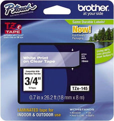 Brother - 3/4" Wide x 314.4" Long, Clear Plastic/Paper Tape Cassette - For Label Maker - Top Tool & Supply