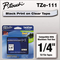 Brother - 1/4" Wide x 314.4" Long, Clear Plastic/Paper Tape Cassette - For Label Maker - Top Tool & Supply