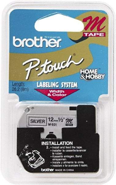 Brother - 1/2" Wide, Silver Tape Cassette - For Label Maker - Top Tool & Supply