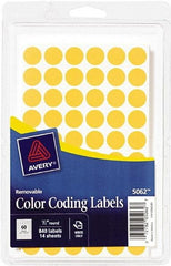 AVERY - 1/2" Wide x 1/2" Long, Neon Orange Paper Color Coding Labels - For Handwrite Only - Top Tool & Supply