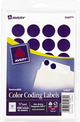 AVERY - 3/4" x 3/4" Dark Blue Paper Color Coding Labels - Exact Industrial Supply