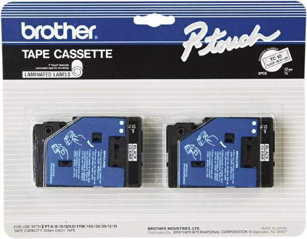 Brother - 1/2" Wide x 312" Long, Clear Label Tape - For Label Maker - Top Tool & Supply