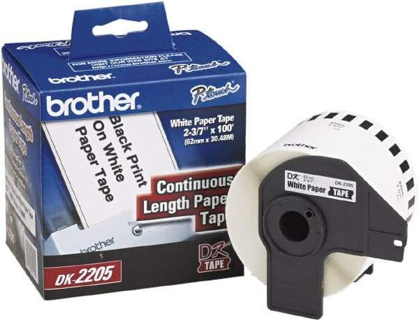 Brother - 2.4" Wide x 1,200" Long, White Paper Label Tape - For PC Label Printers - Top Tool & Supply