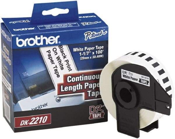 Brother - 1.1" Wide x 1,200" Long, White Paper Label Tape - For PC Label Printers - Top Tool & Supply