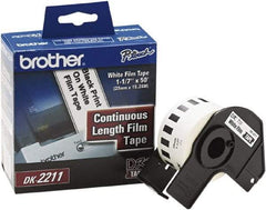 Brother - 1-3/32" Wide x 600" Long, White Film Label Tape - For PC Label Printers - Top Tool & Supply