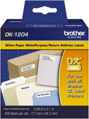 Brother - 0.66" Wide x 2-7/64" Long, White Paper Multi-Purpose Label - For PC Label Printers - Top Tool & Supply