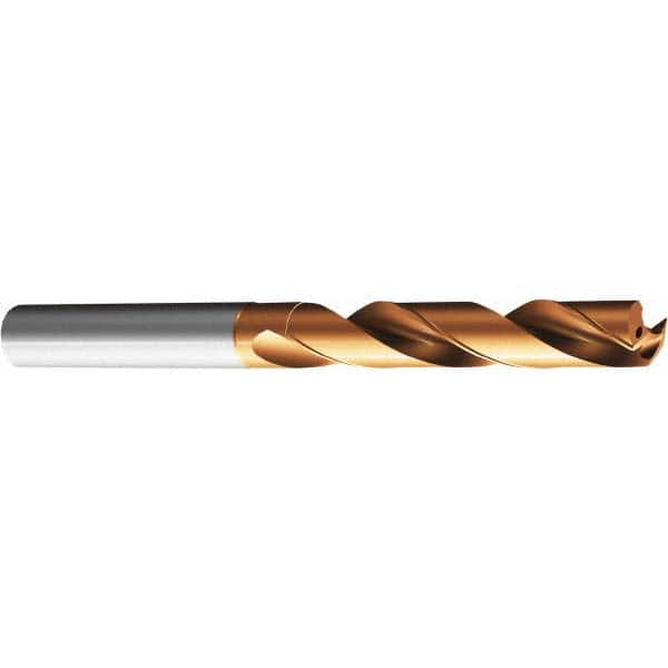 Screw Machine Length Drill Bit: 0.1457″ Dia, 147 °, Solid Carbide TiAlN Finish, Right Hand Cut, Straight-Cylindrical Shank, Series CoroDrill 860