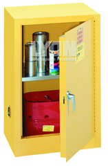 Compact Storage Cabinet - #5473 - 23-1/4 x 18 x 35" - 12 Gallon - w/one shelf, 1-door manual close - Yellow Only - Top Tool & Supply