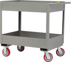 Little Giant - 3,600 Lb Capacity, 24" Wide x 41-1/2" Long x 36-1/2" High Deep Shelf Cart - 2 Shelf, Steel, 2 Rigid/2 Swivel Casters - Top Tool & Supply