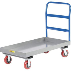 Little Giant - 3,600 Lb Capacity Steel Platform Truck - Steel Deck, 30" OAW, 60" Platform Length, Polyurethane Casters - Top Tool & Supply