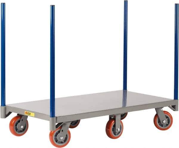 Little Giant - 3,600 Lb Capacity Steel Pipe Stake Truck - Steel Deck, 24" OAW, 48" Platform Length, Polyurethane Casters - Top Tool & Supply