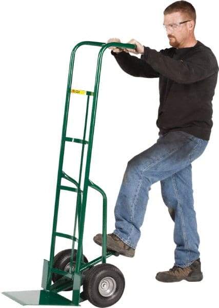 Little Giant - 600 Lb Capacity 60" OAH Hand Truck - Continuous Handle, Steel, Flat-Free Microcellular Foam Wheels - Top Tool & Supply