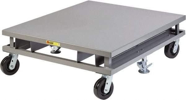 Little Giant - 3,600 Lb Capacity Steel Pallet Dolly with Fork Pockets - 48" Long x 42" Wide x 14-1/4" High, 6" Phenolic Wheels - Top Tool & Supply