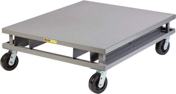 Little Giant - 3,600 Lb Capacity Steel Pallet Dolly with Fork Pockets - 48" Long x 40" Wide x 14-1/4" High, 6" Phenolic Wheels - Top Tool & Supply