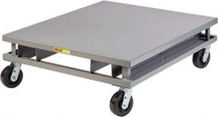 Little Giant - 3,600 Lb Capacity Steel Pallet Dolly with Fork Pockets - 48" Long x 42" Wide x 14-1/4" High, 6" Phenolic Wheels - Top Tool & Supply