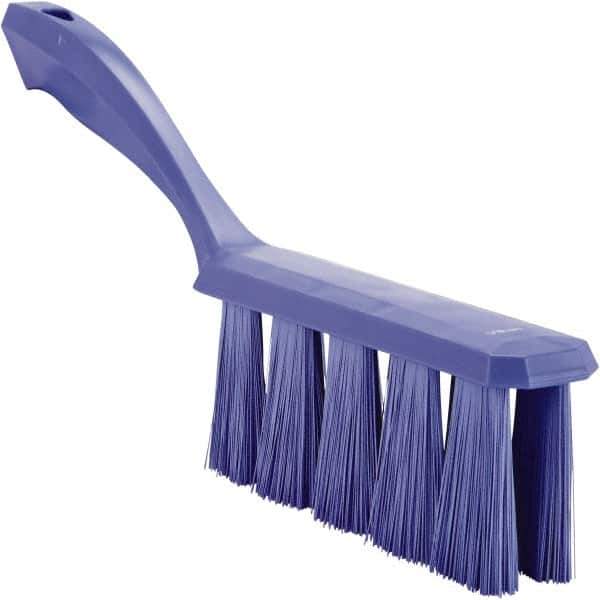 Vikan - 3.9" Bristle Length, Polyester Cleaning & Finishing Brush - 3" Long x 6-1/2" Wide Head, 13" OAL, Easy Grip Handle, Purple, Polypropylene Block - Top Tool & Supply