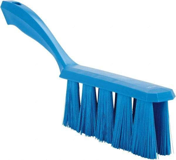 Vikan - 3.9" Bristle Length, Polyester Cleaning & Finishing Brush - 3" Long x 6-1/2" Wide Head, 13" OAL, Easy Grip Handle, Blue, Polypropylene Block - Top Tool & Supply