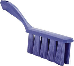 Vikan - 3.9" Bristle Length, Polyester Cleaning & Finishing Brush - 3" Long x 1-1/2" Wide Head, 13" OAL, Easy Grip Handle, Purple, Polypropylene Block - Top Tool & Supply