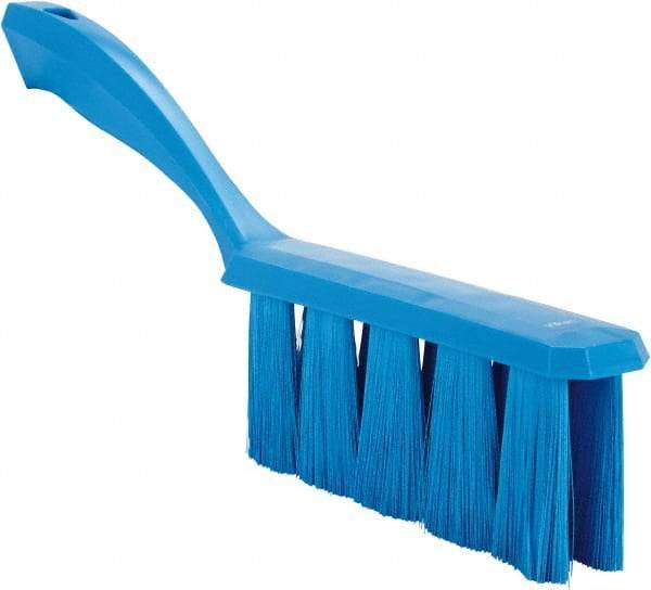 Vikan - 3.9" Bristle Length, Polyester Cleaning & Finishing Brush - 3" Long x 1-1/2" Wide Head, 13" OAL, Easy Grip Handle, Blue, Polypropylene Block - Top Tool & Supply