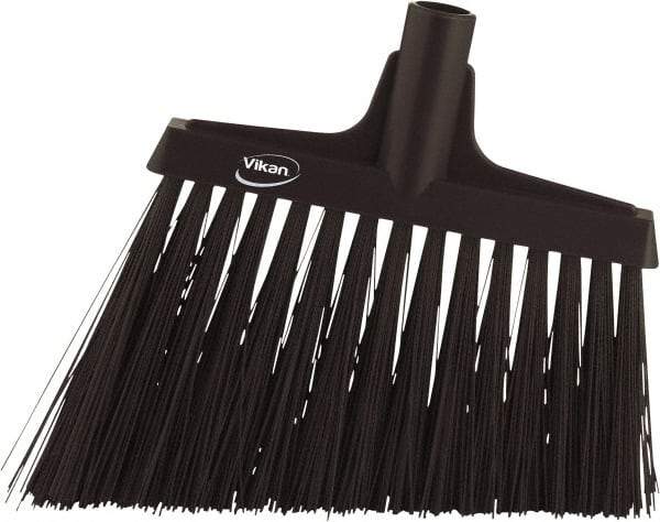 Vikan - 9-1/2" Wide, Black Polyester Bristles, Angled Broom - Water Resistant - Top Tool & Supply