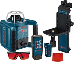 Bosch - 1,000' Measuring Range, 1/8" at 100' Accuracy, Self-Leveling Horizontal & Vertical Rotary Laser - ±5° Self Leveling Range, 1 Beam, 2-D Battery Included - Top Tool & Supply