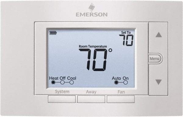 White-Rodgers - 50 to 99°F, 2 Heat, 2 Cool, Digital Nonprogrammable Thermostat - 20 to 30 Volts, 1.77" Inside Depth x 1.77" Inside Height x 5-1/4" Inside Width, Horizontal Mount - Top Tool & Supply