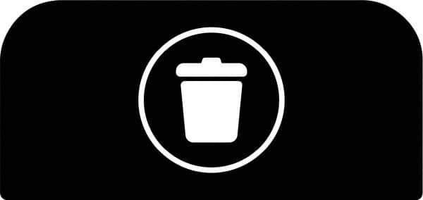 Rubbermaid - Trash Can Decal Message: Landfill - English, Text on Color, Black, Indoor & Outdoor, Apply to Metal, 1-25/32" Wide x 8-1/2" High - Top Tool & Supply