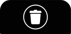 Rubbermaid - Trash Can Decal Message: Landfill - English, Text on Color, Black, Indoor & Outdoor, Apply to Metal, 1-25/32" Wide x 8-1/2" High - Top Tool & Supply