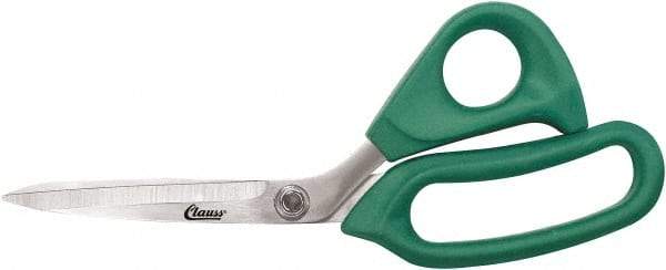 Clauss - 6" LOC, 9" OAL Stainless Steel Bent Shears - Rubber Offset Handle, For Paper, Fabric - Top Tool & Supply