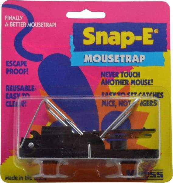 Made in USA - Snap Trap for Use on Mice - 3-7/8 Inch Long x 1-7/8 Inch Wide x 2-3/8 Inch High, Polystyrene and Steel - Top Tool & Supply