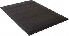 Wearwell - 3' Long x 2' Wide, Dry Environment, Anti-Fatigue Matting - Black, Vinyl with Vinyl Sponge Base, Rounded on 4 Sides - Top Tool & Supply