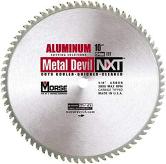 M.K. MORSE - 10" Diam, 5/8" Arbor Hole Diam, 72 Tooth Wet & Dry Cut Saw Blade - Steel, Standard Round Arbor - Top Tool & Supply