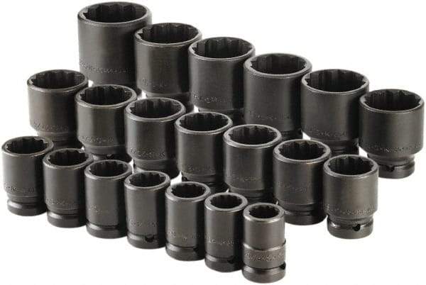 SK - 20 Piece 3/4" Drive Standard Impact Socket Set - 12 Points, 3/4 to 2", Inch Measurement Standard - Top Tool & Supply