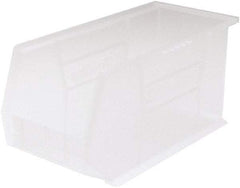 Akro-Mils - 60 Lb. Load Capacity, 18" Deep, Clear Polymer Hopper Stacking Bin - 9" High x 8-1/4" Wide x 18" Long - Top Tool & Supply