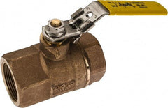 Apollo - 1-1/2" Pipe, Standard Port, Bronze Standard Ball Valve - 2 Piece, NPT Ends, Locking Lever Handle, 600 WOG, 150 WSP - Top Tool & Supply