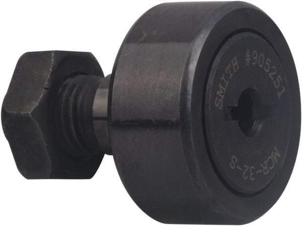 Accurate Bushing - 16mm Roller Diam x 11mm Width, 6mm Stud Diam x 16mm Length, Sealed Stud Cam Follower - Carbon Steel, 8mm Thread Length, M6 X 1 Thread, 28mm OAL, 6,400 N Dynamic Cap, 8,500 N Static Cap - Top Tool & Supply