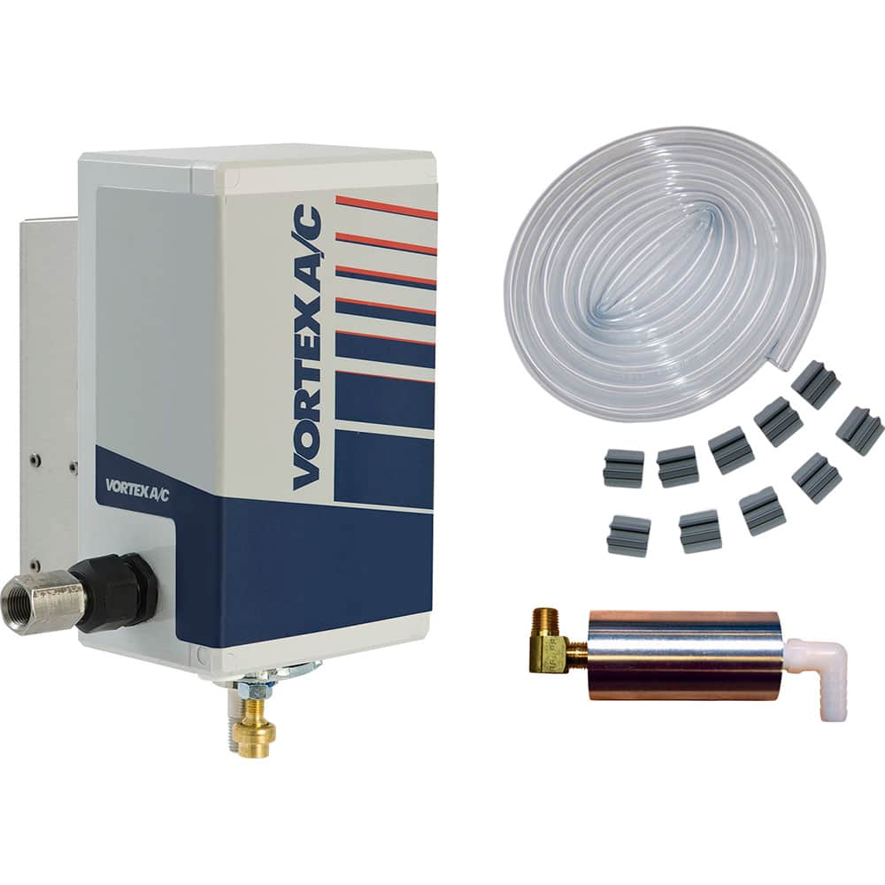 Vortec - Vortex Enclosure Coolers; Type: w/Thermostat ; Integrity: NEMA 12 ; BTU/Hour: 1500 ; Thread Size (NPT): 3/8 ; Standard Cubic Feet Per Minute: 25.00 - Exact Industrial Supply