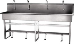 SANI-LAV - 77" Long x 16-1/2" Wide Inside, 1 Compartment, Grade 304 Stainless Steel Hands Free Hand Sink - 16 Gauge, 80" Long x 20" Wide x 45" High Outside, 8" Deep - Top Tool & Supply