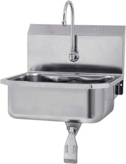 SANI-LAV - 17" Long x 14" Wide Inside, 1 Compartment, Grade 304 Stainless Steel Hands Free Hand Sink - 18 Gauge, 19" Long x 18" Wide x 21" High Outside, 7" Deep - Top Tool & Supply