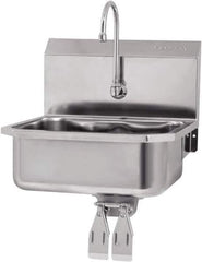 SANI-LAV - 17" Long x 14" Wide Inside, 1 Compartment, Grade 304 Stainless Steel Hands Free Hand Sink - 18 Gauge, 19" Long x 18" Wide x 21" High Outside, 7" Deep - Top Tool & Supply