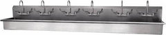 SANI-LAV - 117" Long x 16-1/2" Wide Inside, 1 Compartment, Grade 304 Stainless Steel Hand Sink - 16 Gauge, 120" Long x 20" Wide x 18" High Outside, 8" Deep - Top Tool & Supply