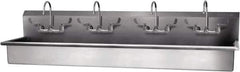 SANI-LAV - 77" Long x 16-1/2" Wide Inside, 1 Compartment, Grade 304 Stainless Steel Hand Sink-Wall Mount - 16 Gauge, 80" Long x 20" Wide x 18" High Outside, 8" Deep - Top Tool & Supply