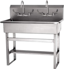 SANI-LAV - 37" Long x 16-1/2" Wide Inside, 1 Compartment, Grade 304 Stainless Steel Hands Free Hand Sink - 16 Gauge, 40" Long x 20" Wide x 45" High Outside, 8" Deep - Top Tool & Supply