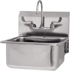 SANI-LAV - 19" Long x 16" Wide Inside, 1 Compartment, Grade 304 Stainless Steel Hand Sink-Wall Mount - 18 Gauge, 21" Long x 20" Wide x 24" High Outside, 10" Deep - Top Tool & Supply