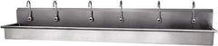 SANI-LAV - 117" Long x 16-1/2" Wide Inside, 1 Compartment, Grade 304 Stainless Steel Hands Free Hand Sink - 16 Gauge, 120" Long x 20" Wide x 18" High Outside, 8" Deep - Top Tool & Supply