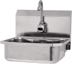 SANI-LAV - 14" Long x 11" Wide Inside, 1 Compartment, Grade 304 Stainless Steel Hands Free Hand Sink - 18 Gauge, 16" Long x 15-1/4" Wide x 16" High Outside, 5" Deep - Top Tool & Supply