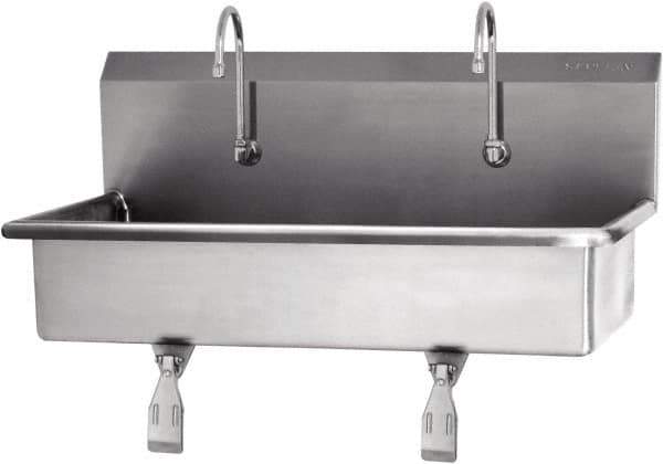 SANI-LAV - 37" Long x 16-1/2" Wide Inside, 1 Compartment, Grade 304 Stainless Steel Hands Free Hand Sink - 16 Gauge, 40" Long x 20" Wide x 18" High Outside, 8" Deep - Top Tool & Supply