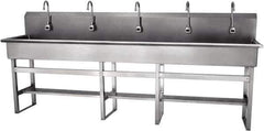 SANI-LAV - 97" Long x 16-1/2" Wide Inside, 1 Compartment, Grade 304 Stainless Steel Hands Free Hand Sink - 16 Gauge, 100" Long x 20" Wide x 45" High Outside, 8" Deep - Top Tool & Supply