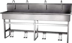 SANI-LAV - 77" Long x 16-1/2" Wide Inside, 1 Compartment, Grade 304 Stainless Steel Hands Free Hand Sink - 16 Gauge, 80" Long x 20" Wide x 45" High Outside, 8" Deep - Top Tool & Supply